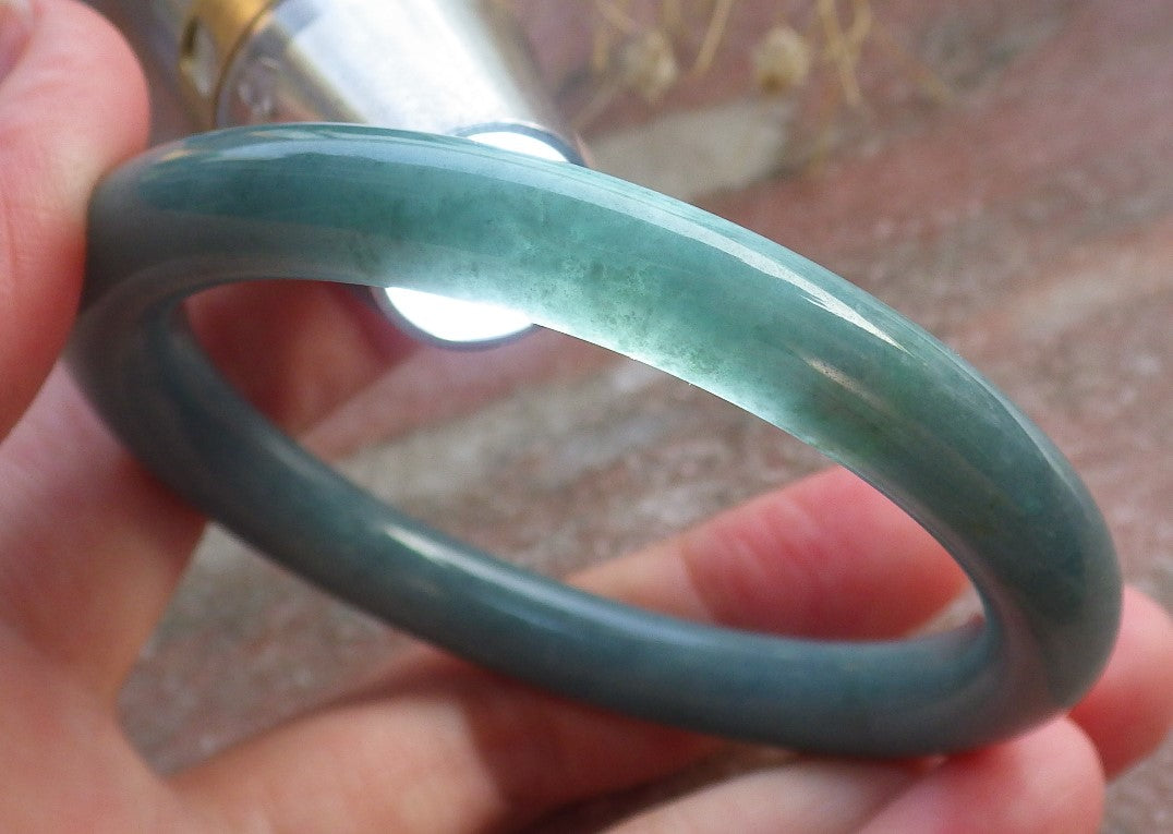 Certified Hand Carved Green 100% Natural Myanmar Burma A JADE Circle Jadeite Bracelet Bangle 54mm