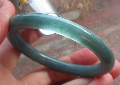 Certified Hand Carved Green 100% Natural Myanmar Burma A JADE Circle Jadeite Bracelet Bangle 54mm
