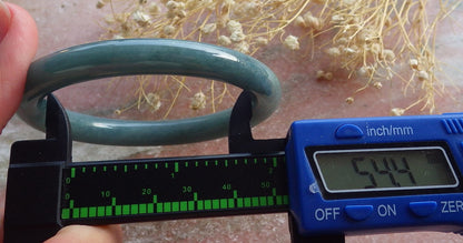 Certified Hand Carved Green 100% Natural Myanmar Burma A JADE Circle Jadeite Bracelet Bangle 54mm