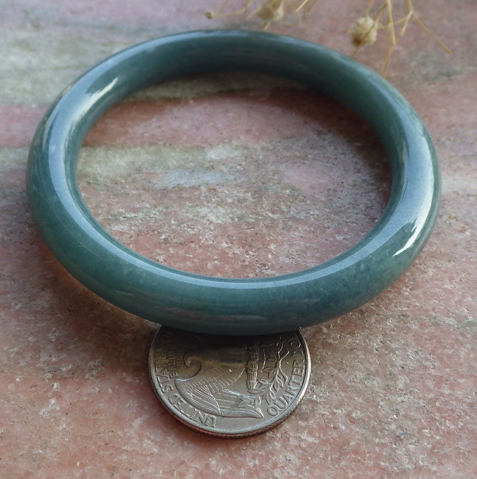 Certified Hand Carved Green 100% Natural Myanmar Burma A JADE Circle Jadeite Bracelet Bangle 54mm