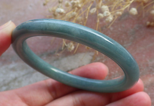 Certified Hand Carved Green 100% Natural Myanmar Burma A JADE Circle Jadeite Bracelet Bangle 54mm