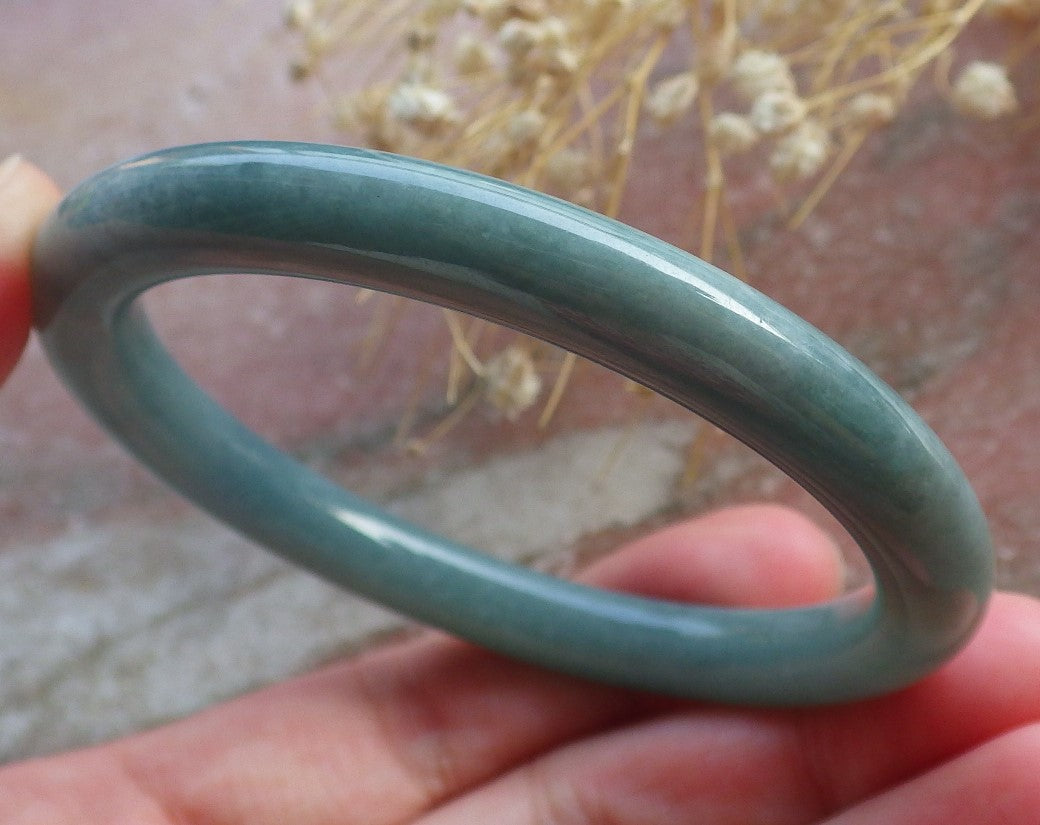 Certified Hand Carved Green 100% Natural Myanmar Burma A JADE Circle Jadeite Bracelet Bangle 54mm