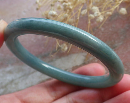 Certified Hand Carved Green 100% Natural Myanmar Burma A JADE Circle Jadeite Bracelet Bangle 54mm