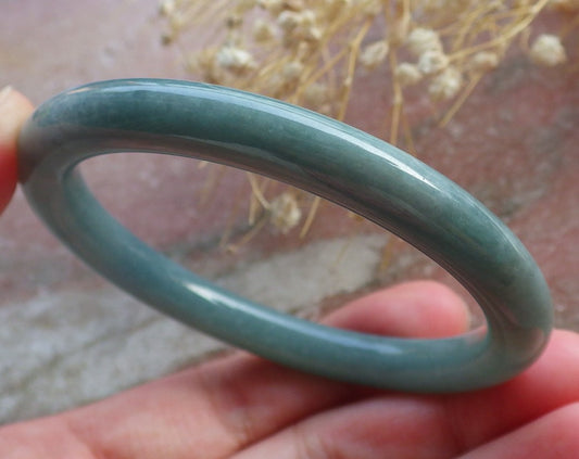 Certified Hand Carved Green 100% Natural Myanmar Burma A JADE Circle Jadeite Bracelet Bangle 54mm