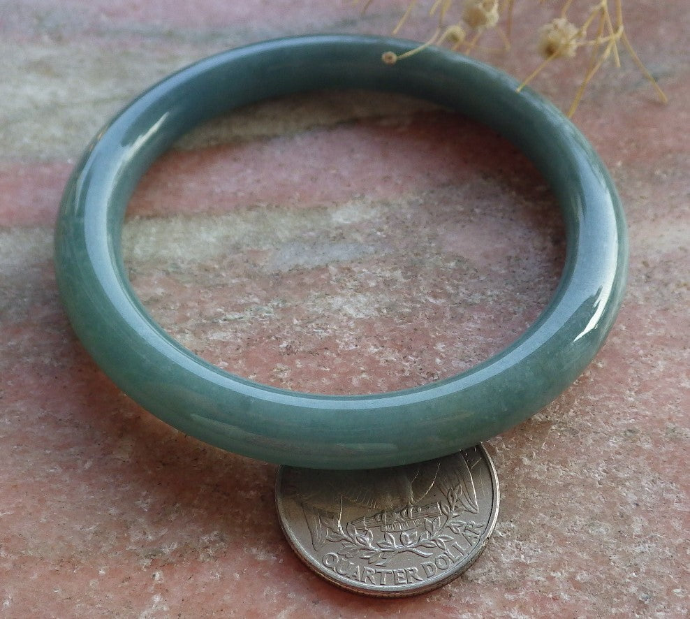 Certified Hand Carved Green 100% Natural Myanmar Burma A JADE Circle Jadeite Bracelet Bangle 54mm