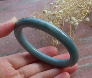 Certified Hand Carved Green 100% Natural Myanmar Burma A JADE Circle Jadeite Bracelet Bangle 54mm