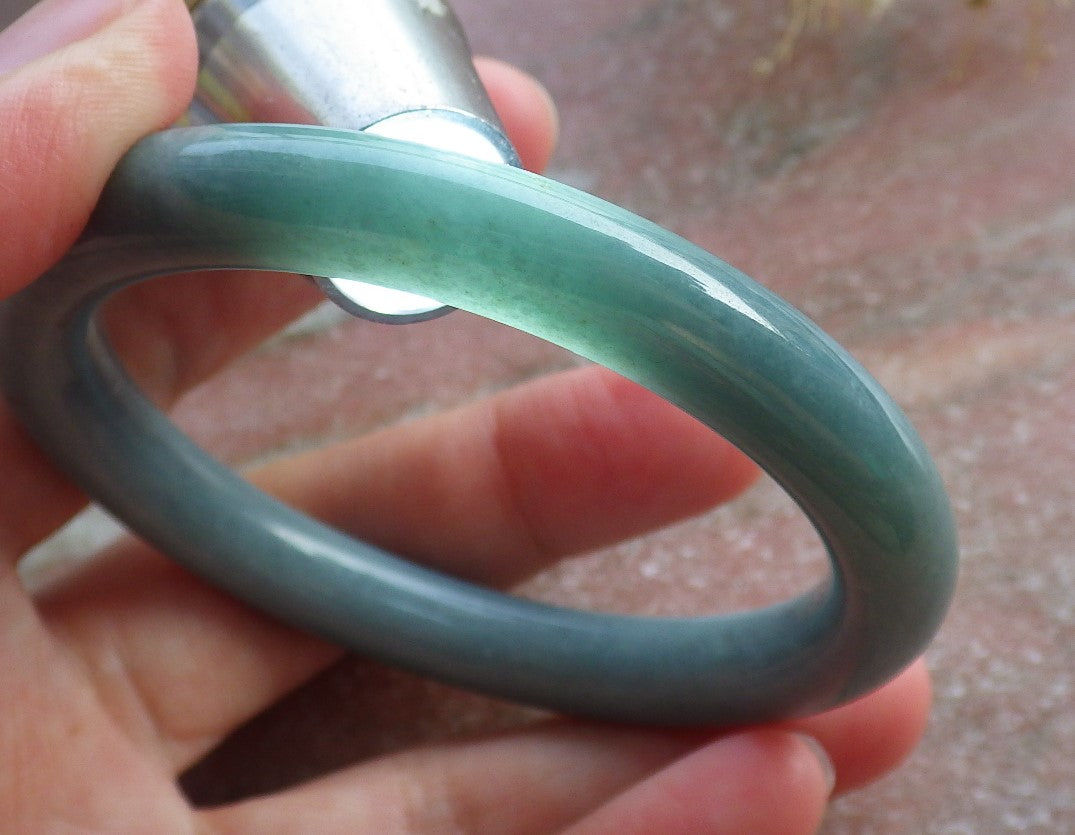 Certified Hand Carved Green 100% Natural Myanmar Burma A JADE Circle Jadeite Bracelet Bangle 54mm
