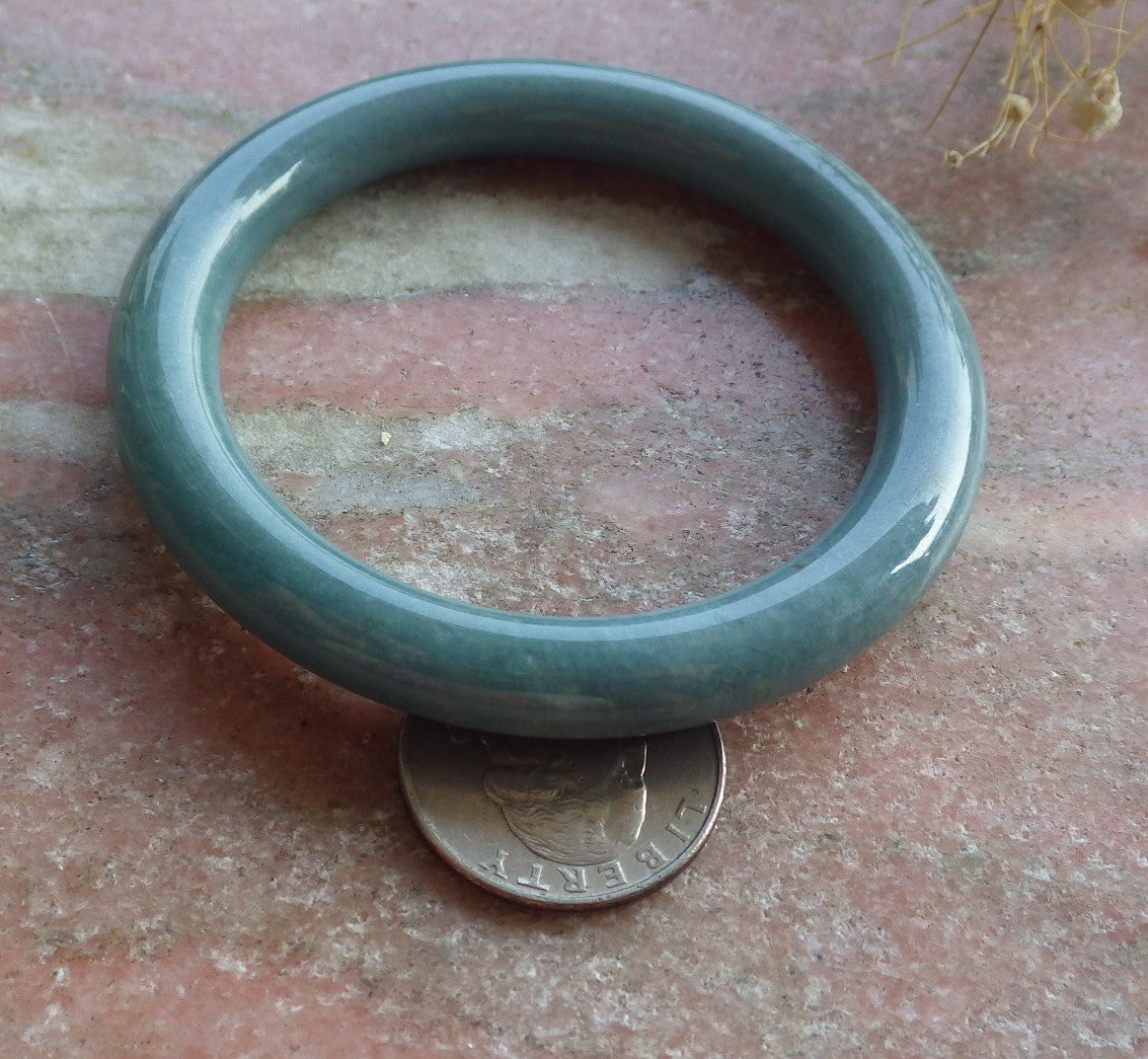 Certified Hand Carved Green 100% Natural Myanmar Burma A JADE Circle Jadeite Bracelet Bangle 54mm