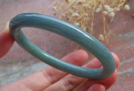 Certified Hand Carved Green 100% Natural Myanmar Burma A JADE Circle Jadeite Bracelet Bangle 55mm