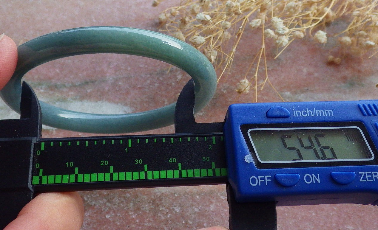 Certified Hand Carved Green 100% Natural Myanmar Burma A JADE Circle Jadeite Bracelet Bangle 55mm