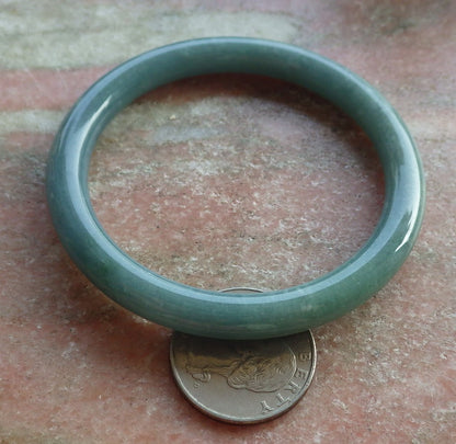 Certified Hand Carved Green 100% Natural Myanmar Burma A JADE Circle Jadeite Bracelet Bangle 55mm