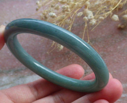 Certified Hand Carved Green 100% Natural Myanmar Burma A JADE Circle Jadeite Bracelet Bangle 54mm