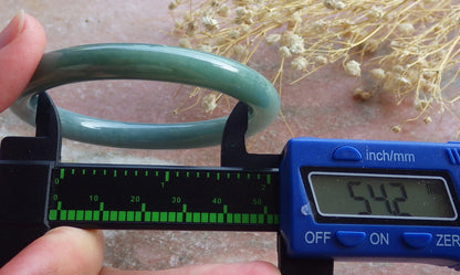 Certified Hand Carved Green 100% Natural Myanmar Burma A JADE Circle Jadeite Bracelet Bangle 54mm