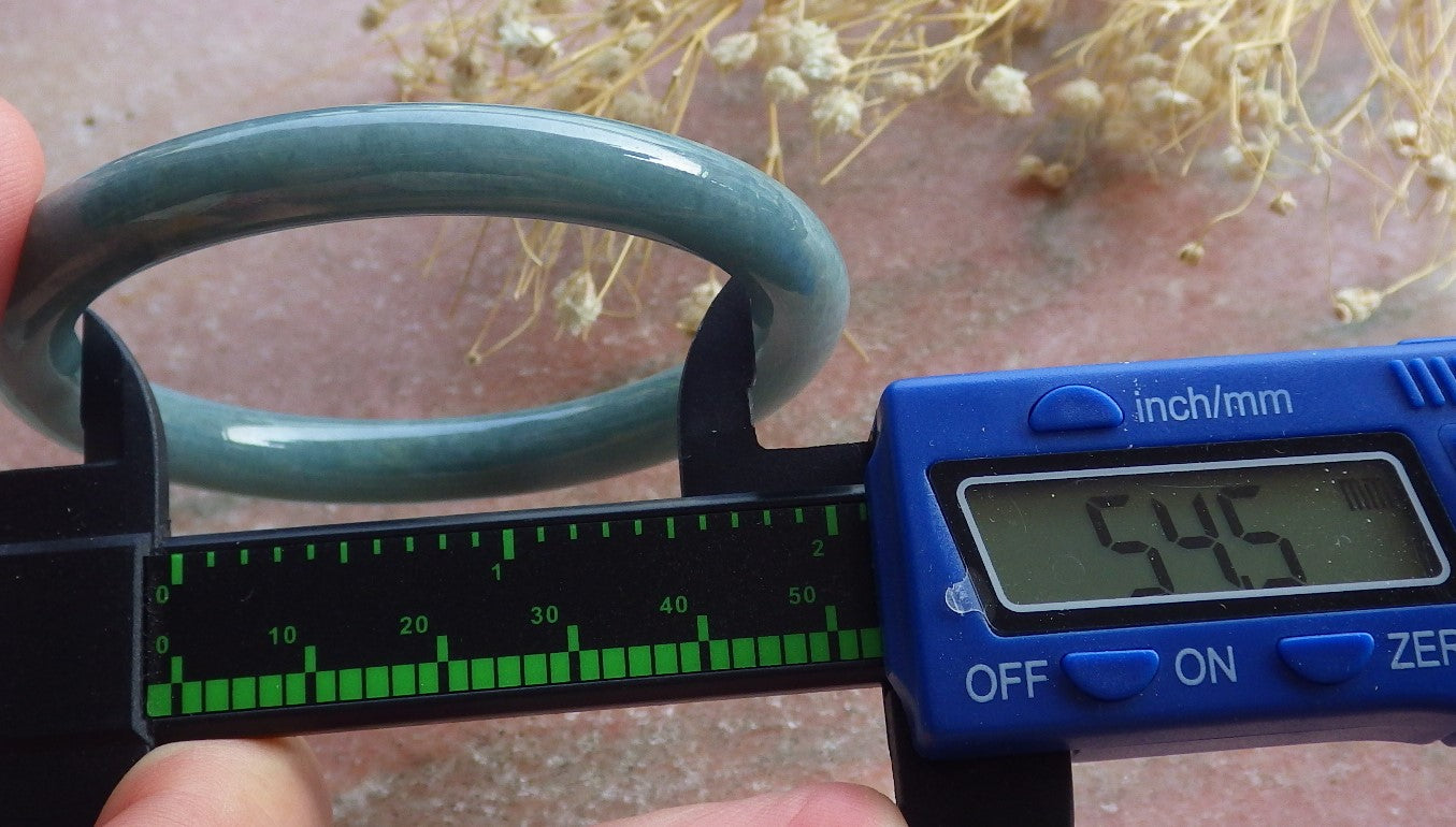 Certified Hand Carved Green 100% Natural Myanmar Burma A JADE Circle Jadeite Bracelet Bangle 55mm