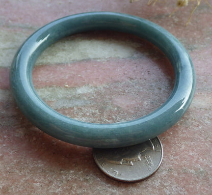 Certified Hand Carved Green 100% Natural Myanmar Burma A JADE Circle Jadeite Bracelet Bangle 55mm