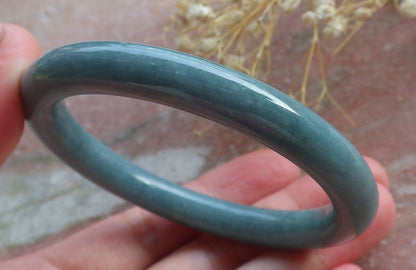 Certified Hand Carved Green 100% Natural Myanmar Burma A JADE Circle Jadeite Bracelet Bangle 54mm