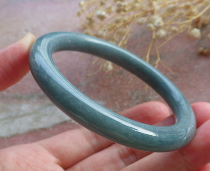 Certified Hand Carved Green 100% Natural Myanmar Burma A JADE Circle Jadeite Bracelet Bangle 54mm