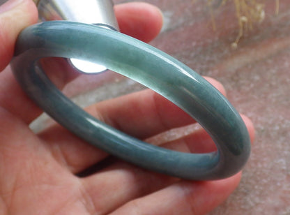 Certified Hand Carved Green 100% Natural Myanmar Burma A JADE Circle Jadeite Bracelet Bangle 54mm