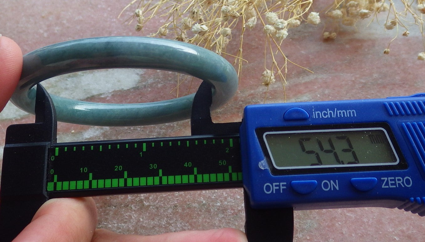 Certified Hand Carved Green 100% Natural Myanmar Burma A JADE Circle Jadeite Bracelet Bangle 54mm