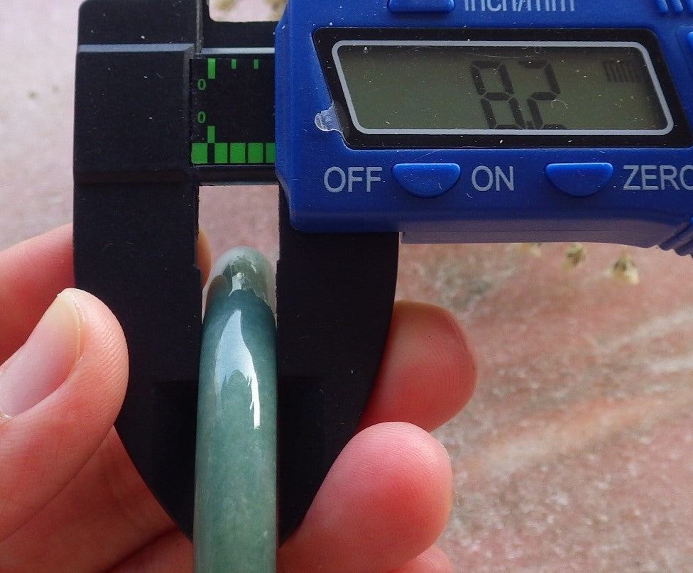 Certified Hand Carved Blue Water Green Natural Myanmar Burma A JADE Circle Jadeite Bangle Bracelet 54mm