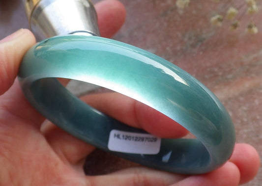 Certified Hand Carved 100% Natural Myanmar Burma Grade A JADE Jadeite Circle Bangle Bracelet 58mm