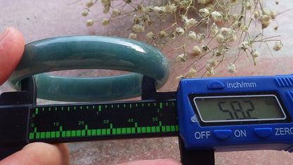 Certified Hand Carved 100% Natural Myanmar Burma Grade A JADE Jadeite Circle Bangle Bracelet 58mm