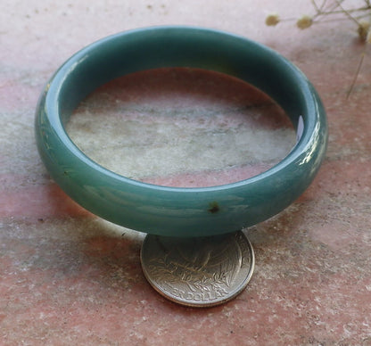 Certified Hand Carved 100% Natural Myanmar Burma Grade A JADE Jadeite Circle Bangle Bracelet 58mm