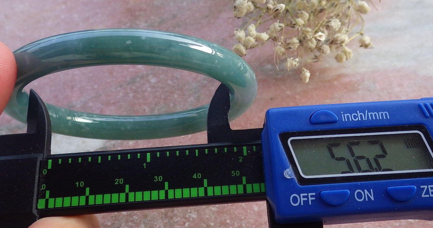 Certified Hand Carved Green Natural Myanmar Burma A JADE Circle Jadeite Bangle Bracelet 56mm