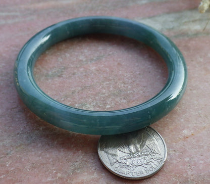 Certified Hand Carved Green 100% Natural Burma A JADE Circle Jadeite Bangle Bracelet 56mm