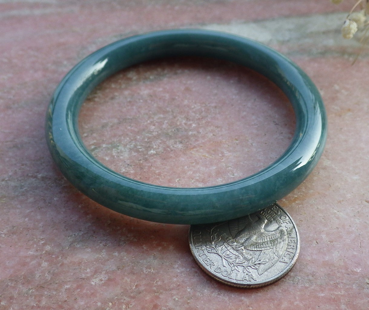 Certified Hand Carved Green Natural Burma A JADE Circle Jadeite Bangle Bracelet 55mm