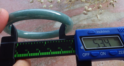 Certified Hand Carved Green Natural Myanmar Burma A JADE Circle Jadeite Bracelet Bangle 53mm