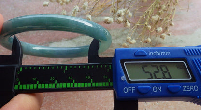 Certified Hand Carved Green Natural Burma A JADE Circle Jadeite Bangle Bracelet 53mm