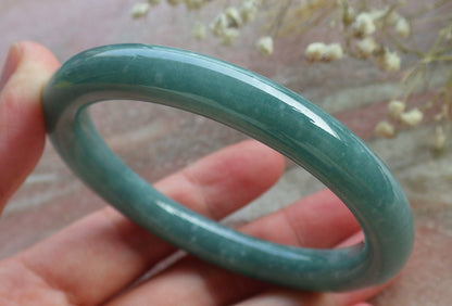 Certified Hand Carved Natural Myanmar Burma A JADE Circle Jadeite Bangle Bracelet 55mm