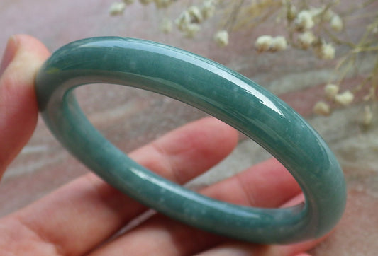 Certified Hand Carved Natural Myanmar Burma A JADE Circle Jadeite Bangle Bracelet 55mm