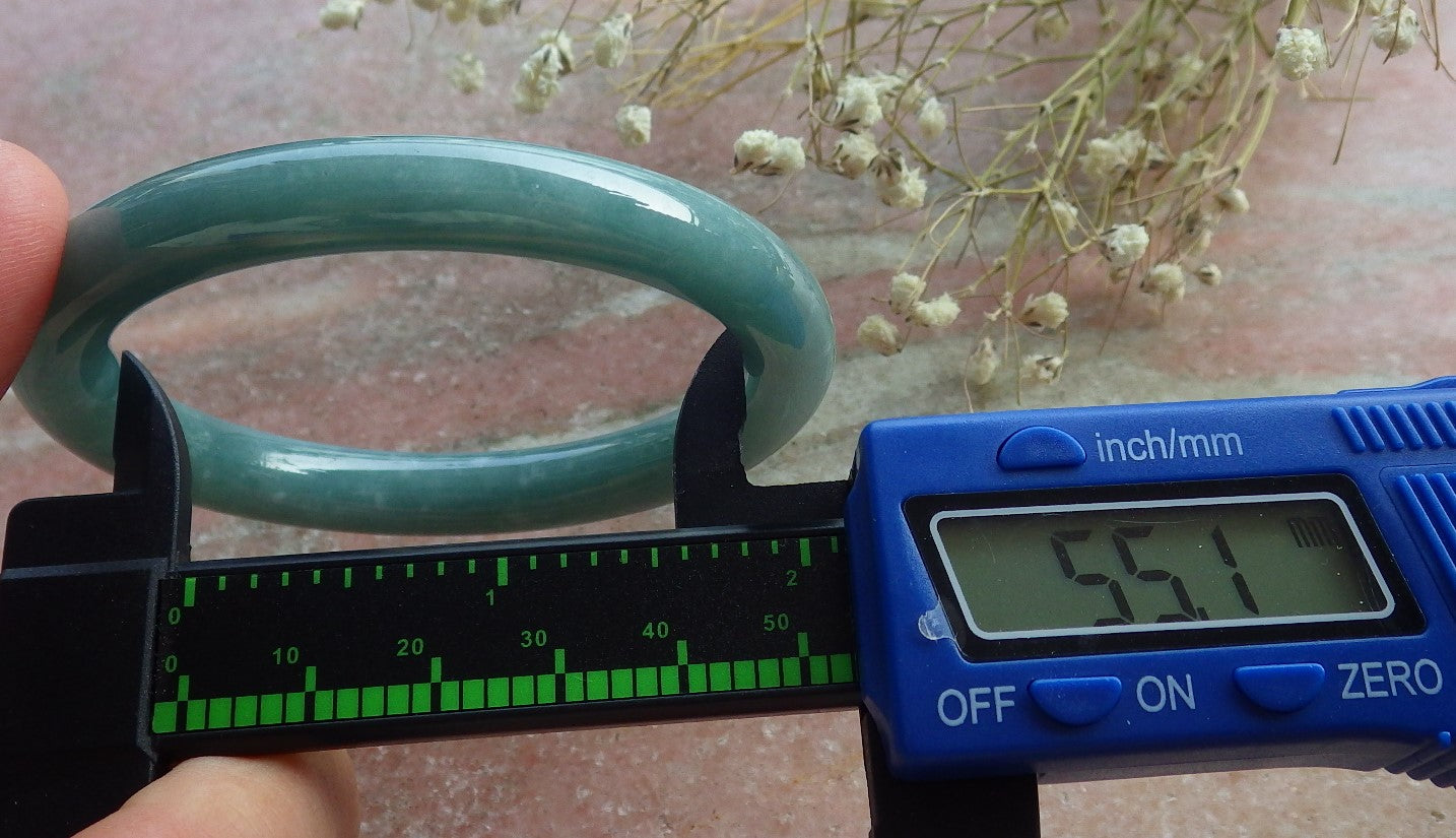 Certified Hand Carved Natural Myanmar Burma A JADE Circle Jadeite Bangle Bracelet 55mm