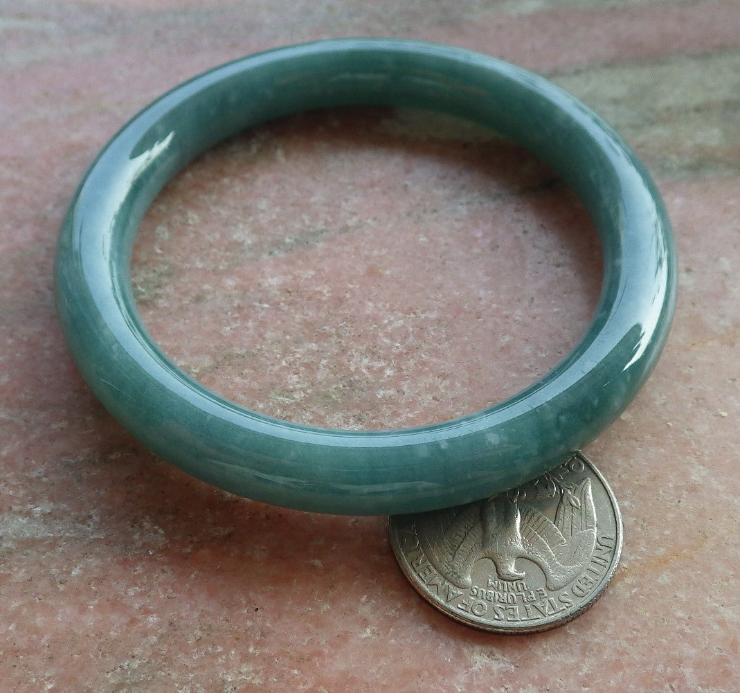 Certified Hand Carved Natural Myanmar Burma A JADE Circle Jadeite Bangle Bracelet 55mm