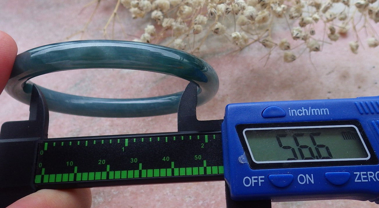 Certified Hand Carved Green Natural Myanmar Burma A JADE Circle Jadeite Bracelet Bangle 57mm