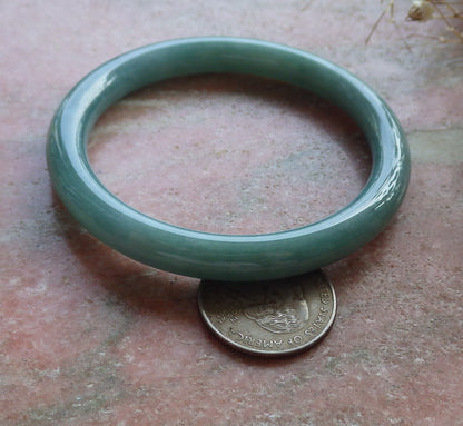 Certified Hand Carved Green 100% Natural Myanmar Burma A JADE Circle Jadeite Bracelet Bangle 57mm