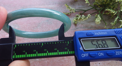 Certified Hand Carved Green Natural A JADE Circle Jadeite Bangle Bracelet 57mm