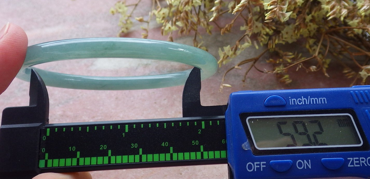 Certified Hand Carved Green Natural A JADE Jadeite Circle Bangle Bracelet 59mm
