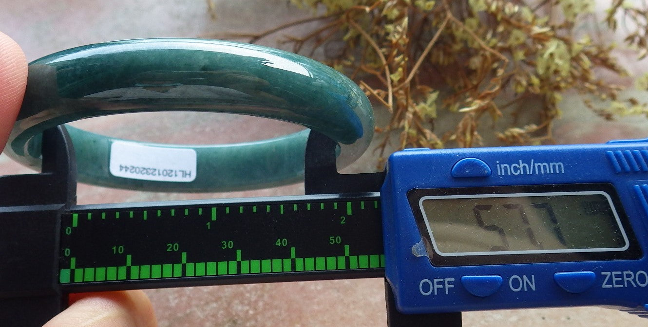 58mm Certified Hand Carved Green Natural Grade A JADE Jadeite Circle Bangle Bracelet