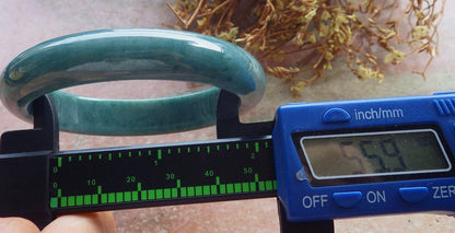 56mm Certified Hand Carved Green Natural Grade A JADE Jadeite Circle Bangle Bracelet