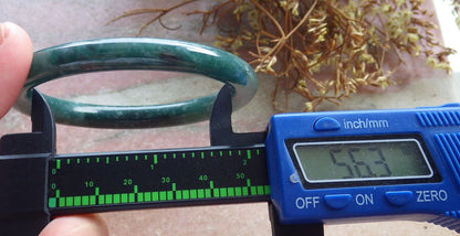 56mm Certified Hand Carved Green Natural Grade A JADE Jadeite Circle Bangle Bracelet