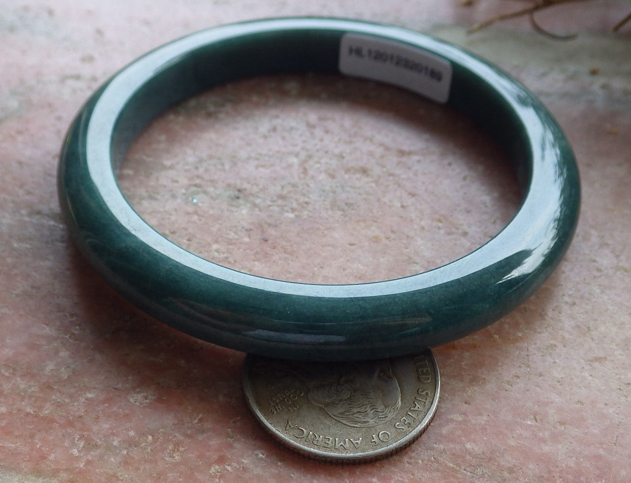 59mm Certified Hand Carved Green Natural Grade A JADE Jadeite Circle Bangle Bracelet