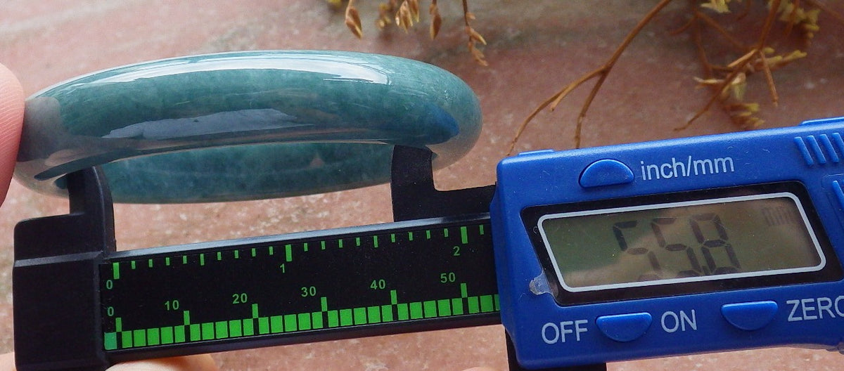 56mm Certified Hand Carved Green Natural Grade A JADE Jadeite Bangle Bracelet