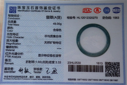 56mm Certified Hand Carved Green Natural Grade A JADE Jadeite Bangle Bracelet