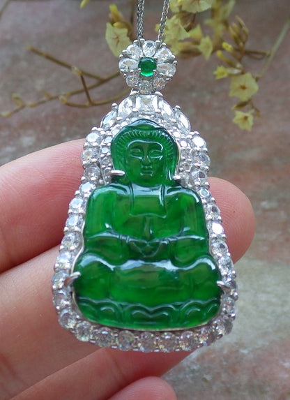 Certified Hand Carved Natural Myanmar Burma A Jade jadeite Pendant Necklace 3 item