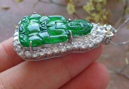 Certified Hand Carved Natural Myanmar Burma A Jade jadeite Pendant Necklace 3 item