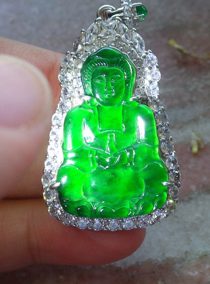 Certified Hand Carved Natural Myanmar Burma A Jade jadeite Pendant Necklace 3 item
