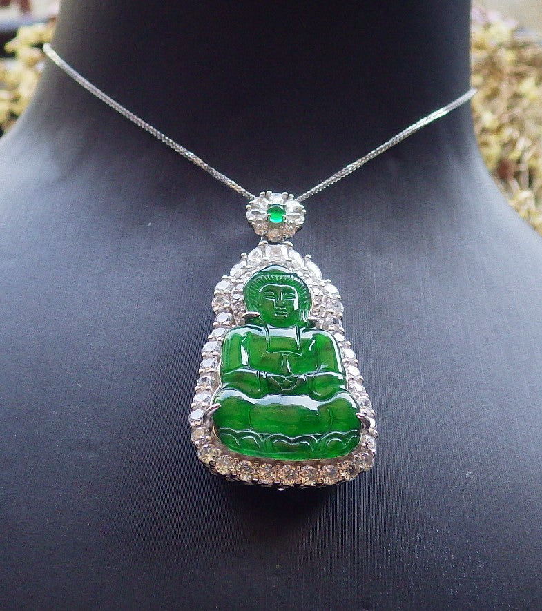 Certified Hand Carved Natural Myanmar Burma A Jade jadeite Pendant Necklace 3 item